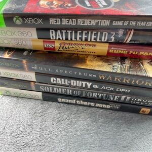 Xbox 360 Game Lot Bundle 7 Games GTA V Red Dead Redemption Black Ops Battlefield